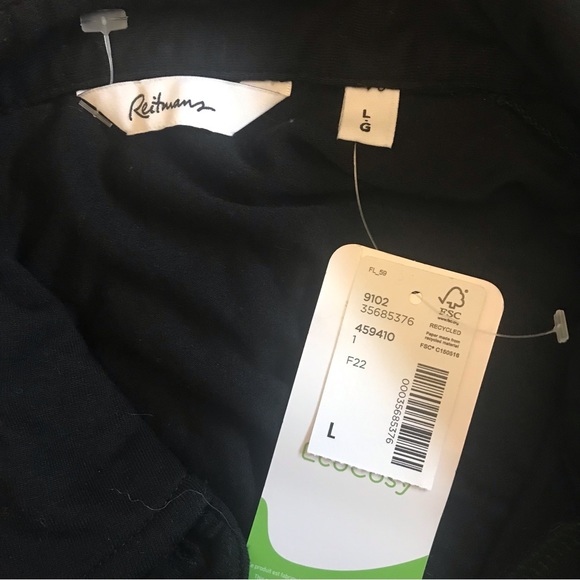 NEW ! Reitmans Black Button-up Shirt/top - Size Large - Picture 3 of 4